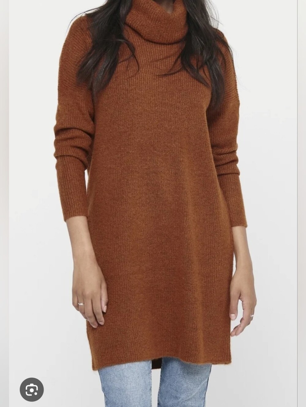 Only Rusty Brown Turtleneck Sweater Dress or Tunic